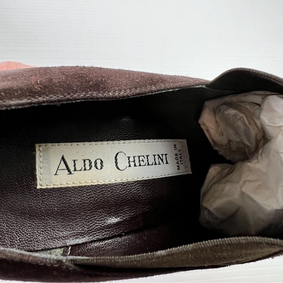 Aldo Chelini Slip On Clogs Heels Shoes womens Size 9 Brown Suede Pump - Picture 9 of 11